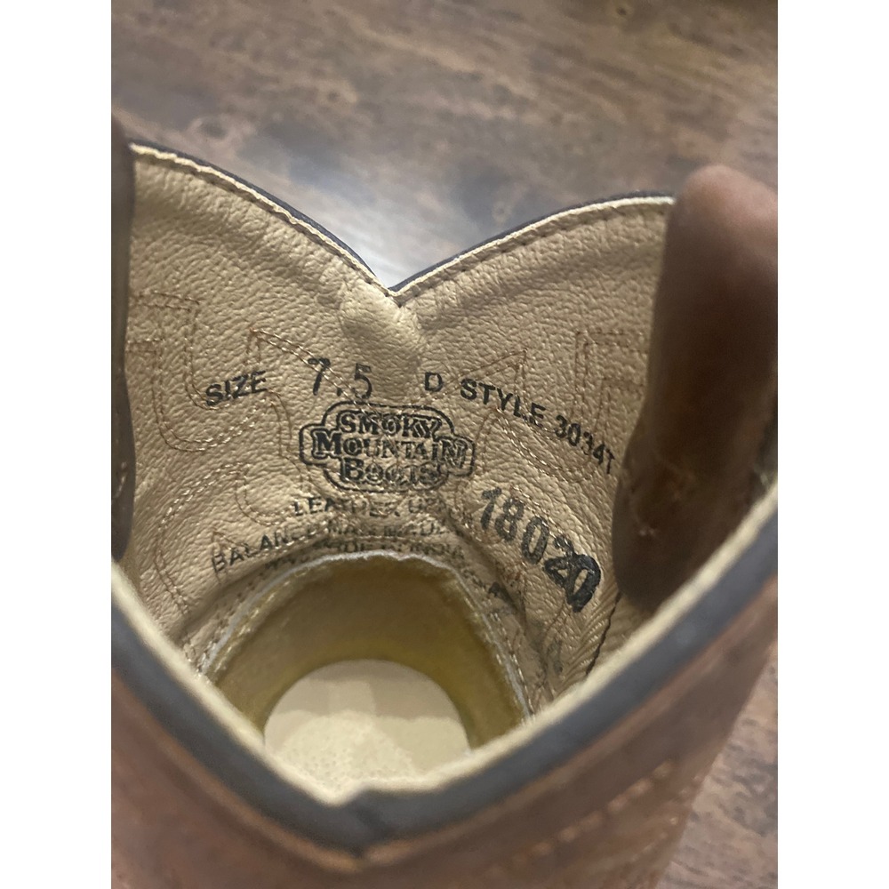 Smoky Mountain Boots Kids Brown Leather Western Cowboy Boots Style 3034T 7.5 D - Picture 5 of 6